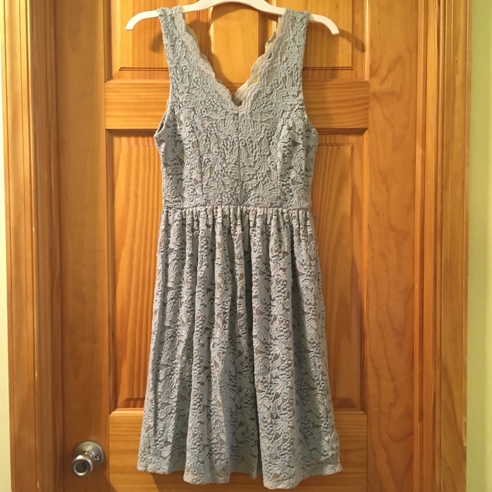 ModCloth Hamptons of Fun Dress in Dusty Blue, L